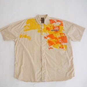 Makaveli Branded Tan Orange Yellow Graphic Hip Hop Streetwear Button Shirt 3XL